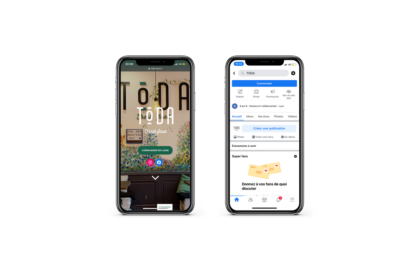 LYON Eats application, outil et solution de commande en ligne clic & collect réservation et livraison création de site web et community manager spécialisé pour les restaurants et métiers de bouche création de contenu vidéos et photos site web à emporter