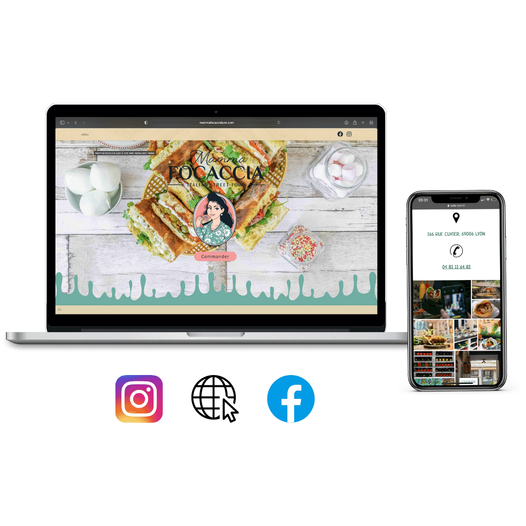 LYON Eats application, outil et solution de commande en ligne clic & collect réservation et livraison création de site web et community manager spécialisé pour les restaurants et métiers de bouche création de contenu vidéos et photos site web à emporter
