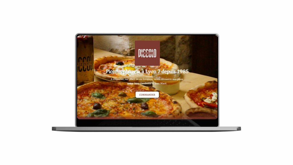 site le piccolo pizzeria LYON Eats application, outil et solution de commande en ligne clic & collect réservation et livraison création de site web et community manager spécialisé pour les restaurants et métiers de bouche création de contenu vidéos et photos site web à emporter
